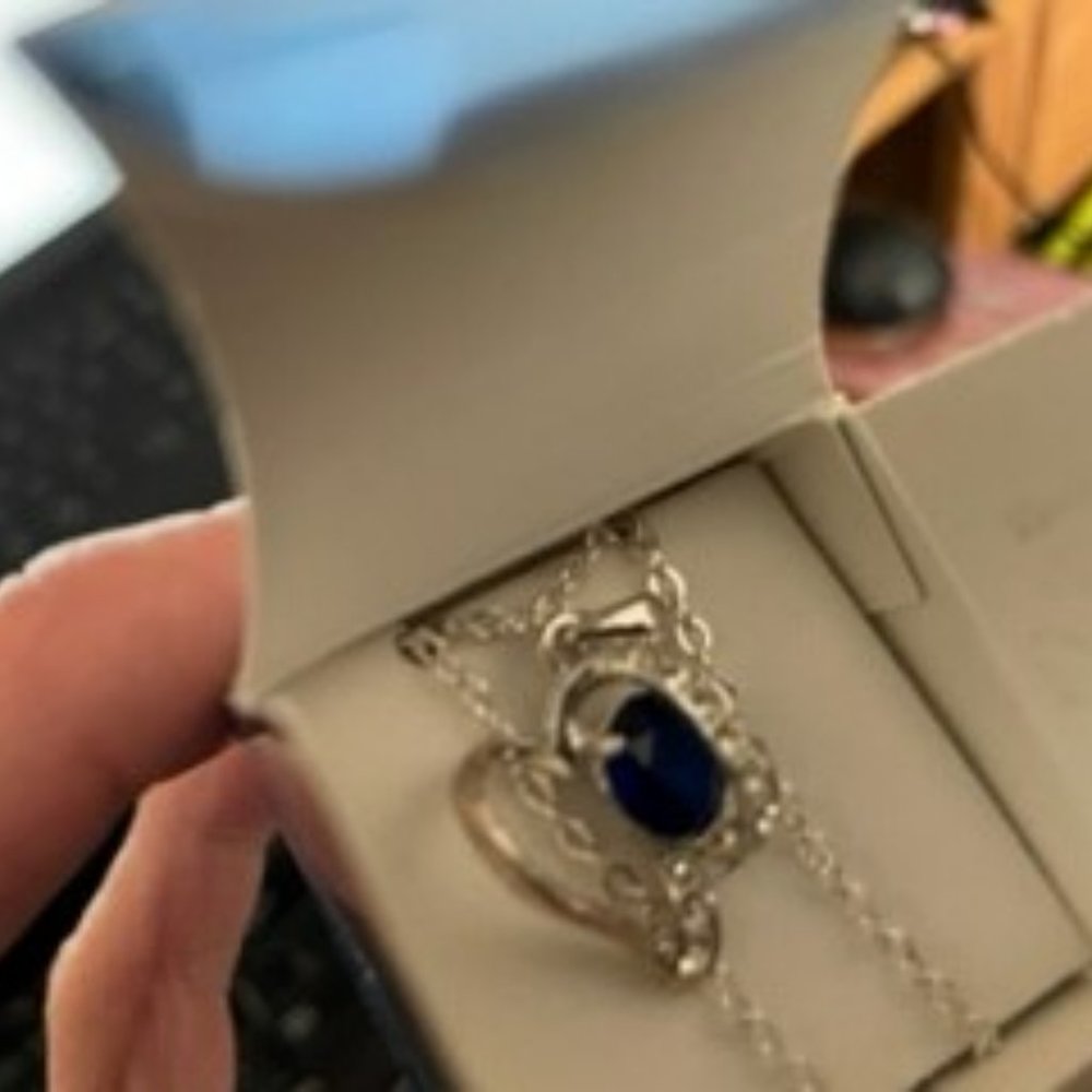 Looping Open Heart Necklace with color -September